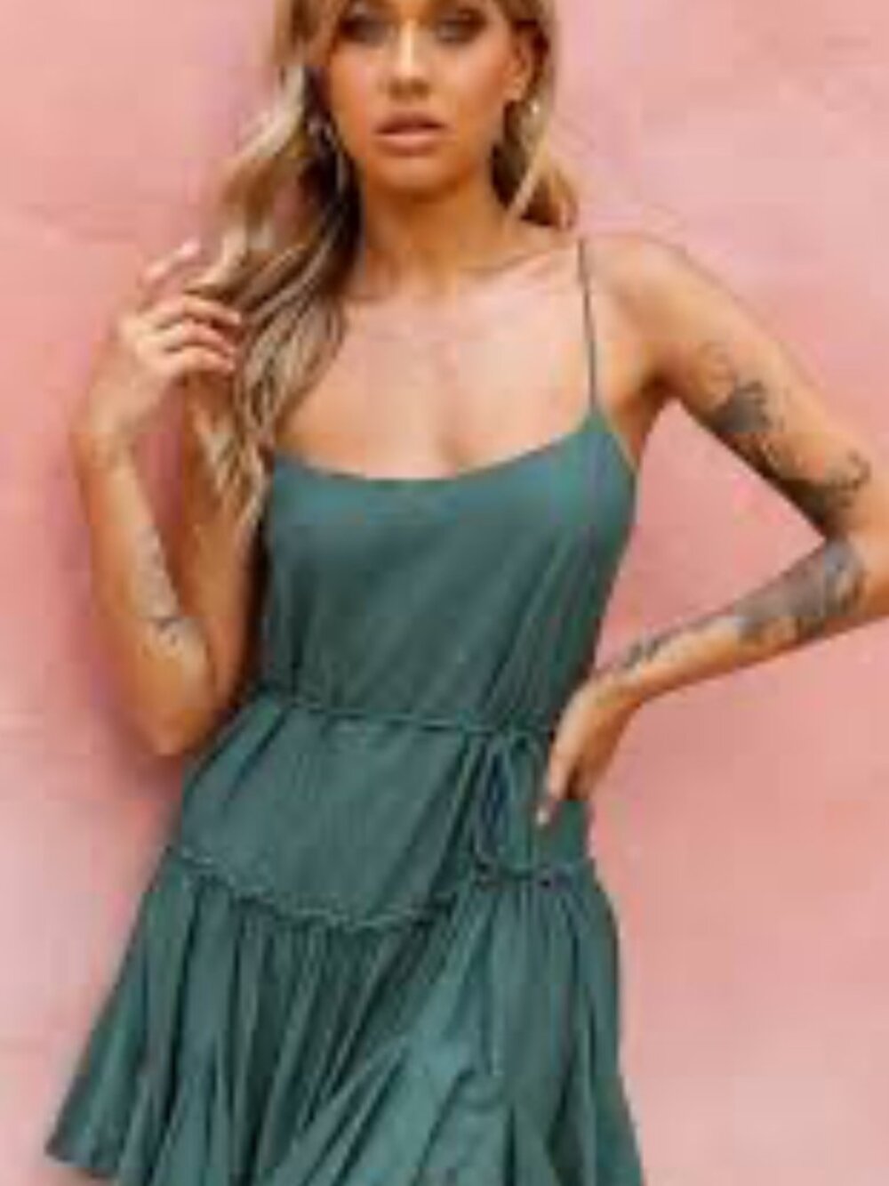 Selfie Leslie Mini Dress Olive Green Small
